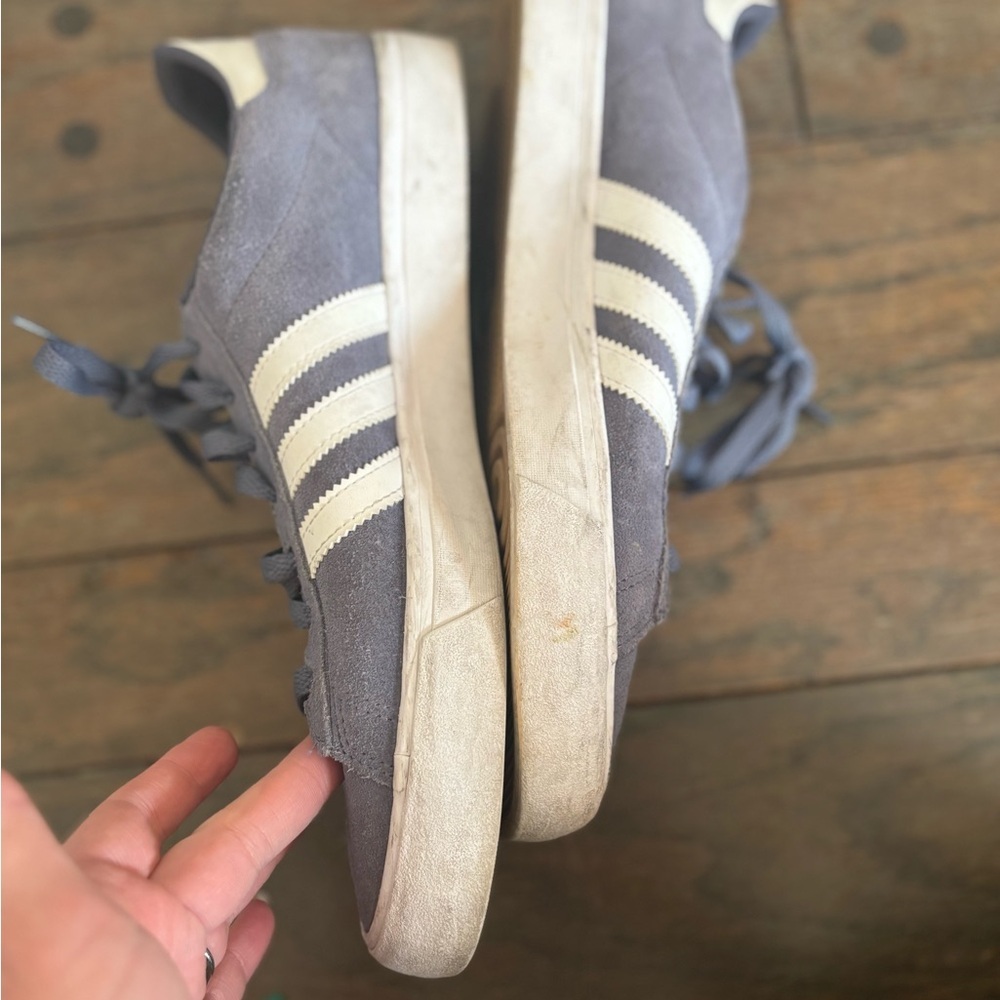 Adidas Men's Gray Blue and White Campus Sneakers Size 10.5 - Picture 4 of 7